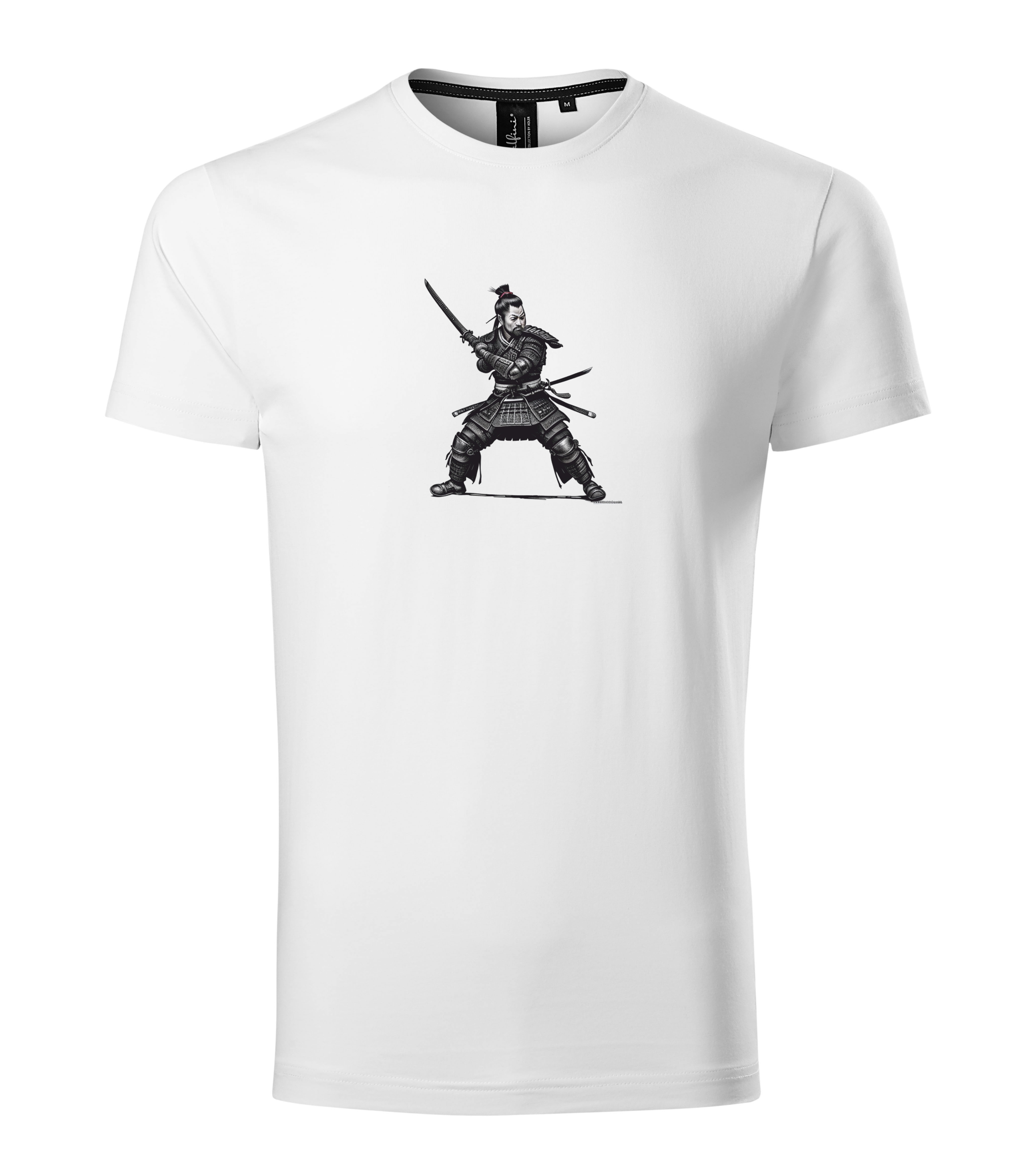 Pánské tričko s krátkým rukávem z luxusní bavlny s potiskem samuraje